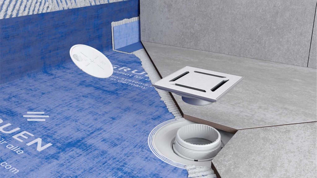 Befliesbares Duschelement P-Board mit Punktentwasserung